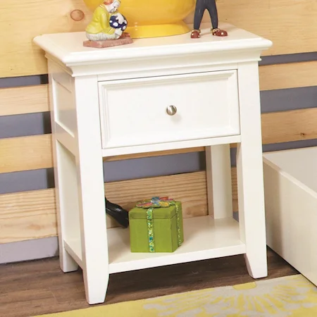 Single Drawer Nightstand with Bottom Shelf